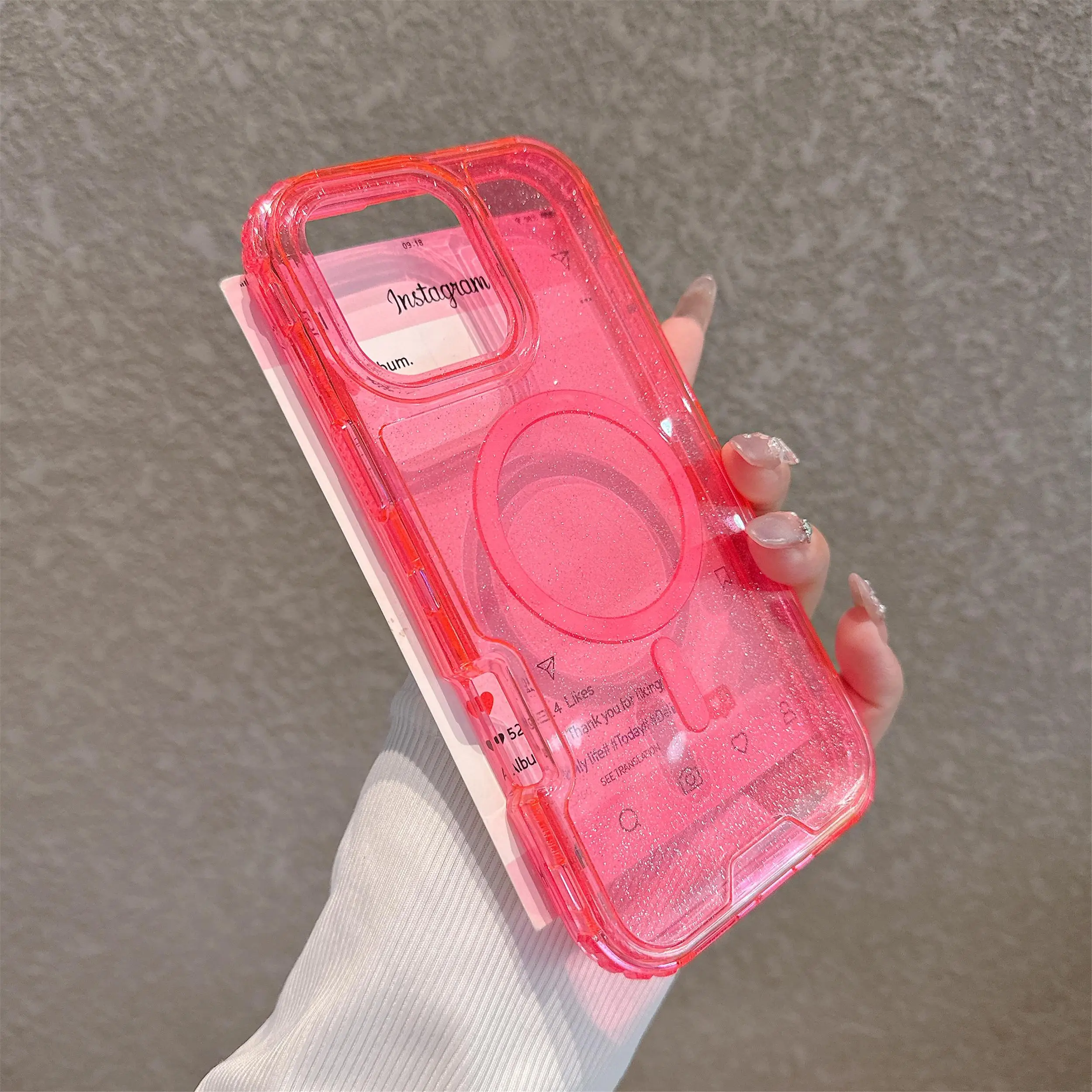 Halloween GiftsTUTU Suitable for MagSafe transparent phone case Ipone17 16 15 14 13 12 promax plus two-in-one glitter MagSafe phone case anti-drop des