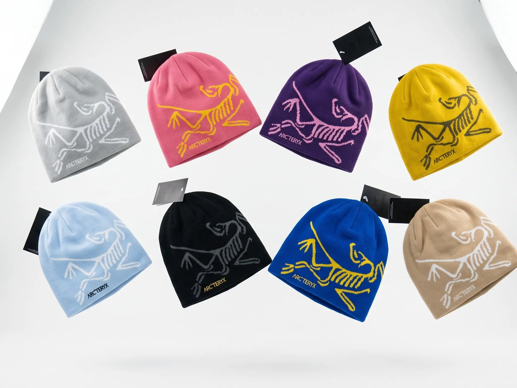 Arc'teryx Style Bird Skeleton Beanie Hat Multi-Color Variant Grid | Premium Knit Warm Winter Skull Caps | Flat-Lay Showcase Profile new