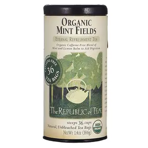The Republic of Tea Organic Mint Fields Herbal Tea Bags, Caffeine Free, 36 Tea Bags