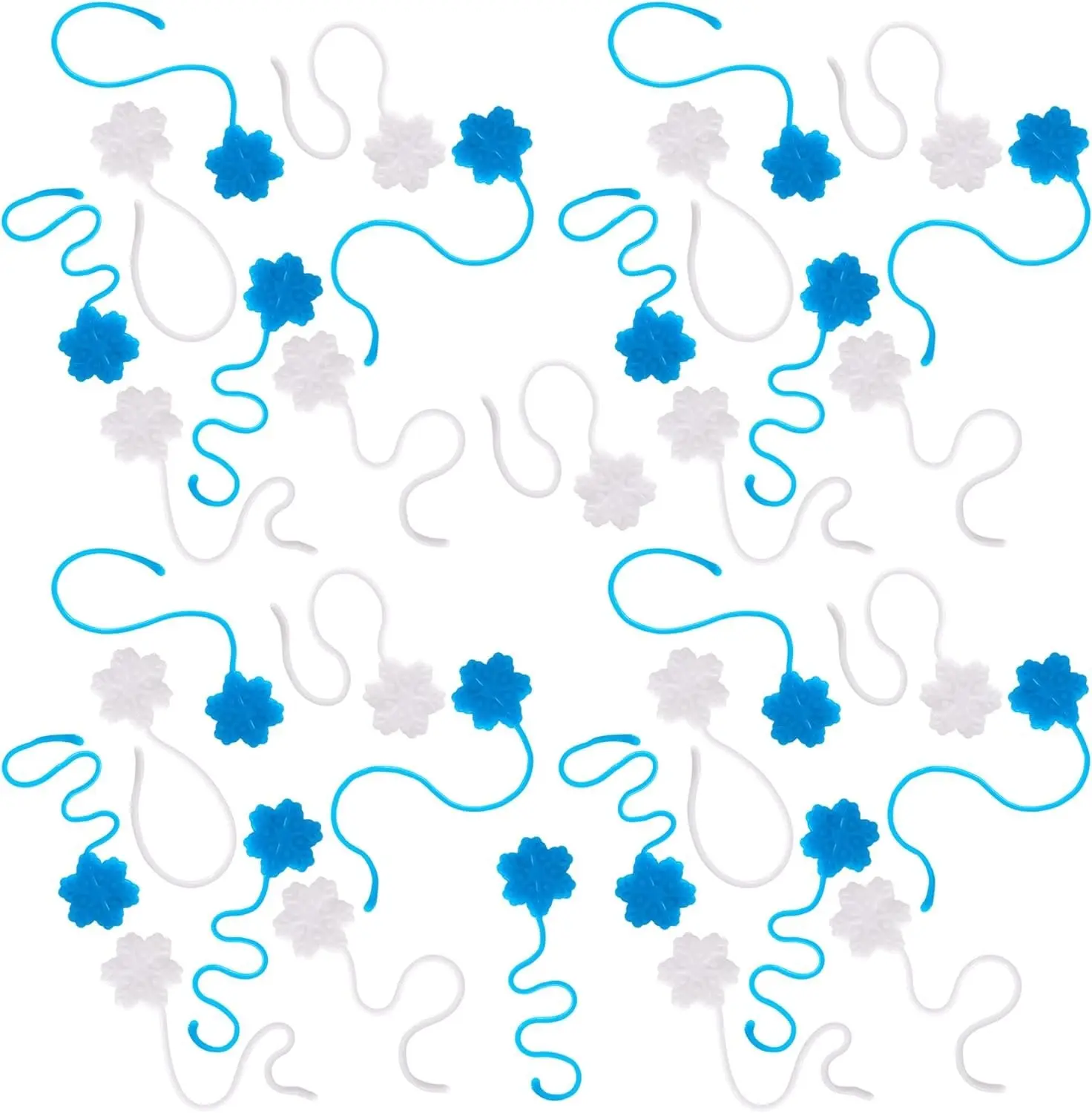 Sticky Snowflake Christmas Toys - Set of 48 - Christmas Gifts for Kids in Blue and White - Indoor Christmas Decorations - Fidget Toys for Boys and Girls - Holiday Stocking Stuffers