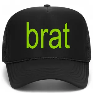 Brat Trucker Hat | Summer Trendy Vintage Cute Graphic Pop Girly Concert Festival Green | Worn by Charli XCX Fans | Premium Trucker Hat for Men & Women