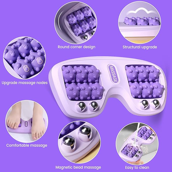 Portable Dual Foot Massage Roller, New 2025 Upgraded Version – Improves Blood Circulation, Portable Foot Massager for Home and Office Use – Purple Ideal for massage-themed gatherings, gift-giving, and as a party favor.