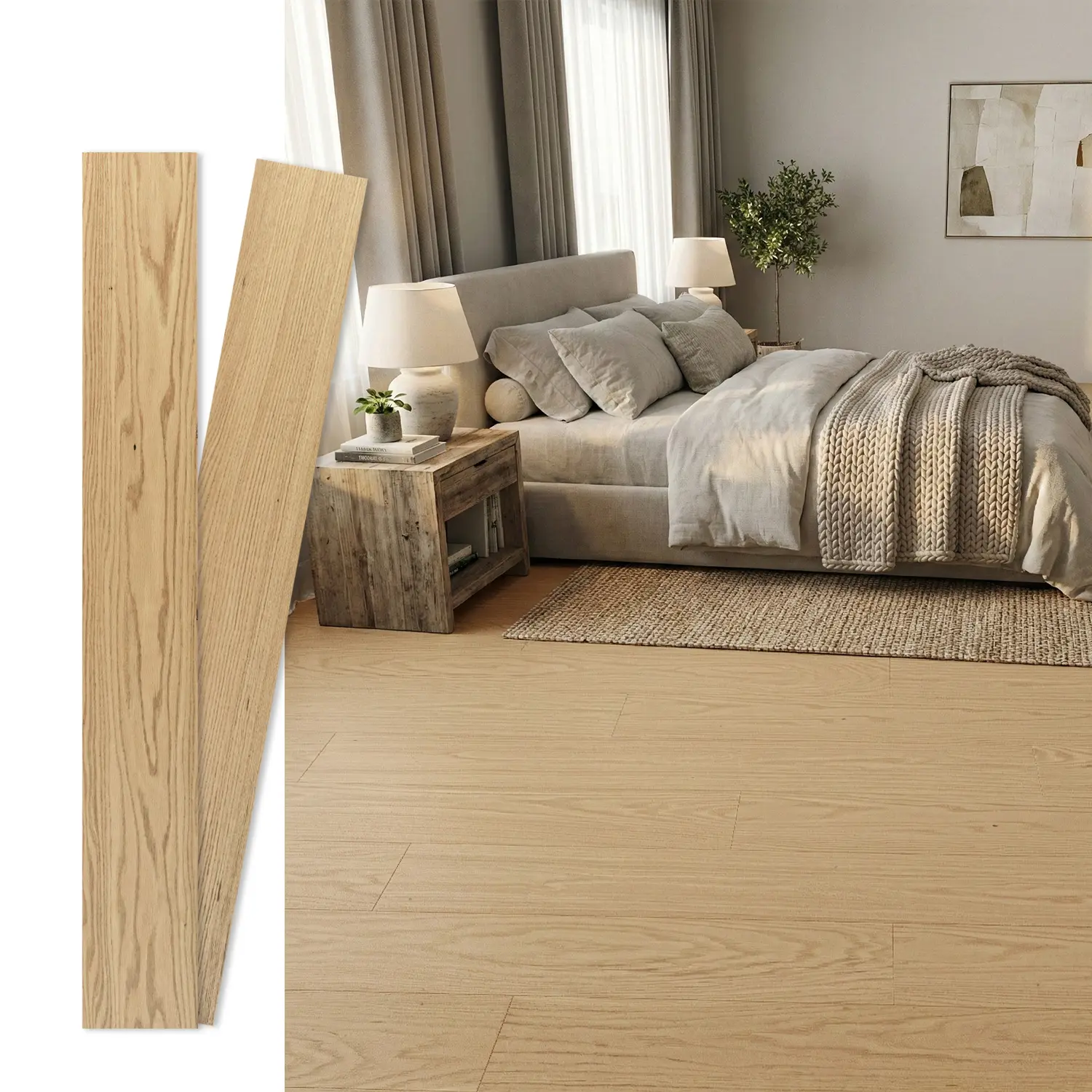 Jeedeson Multi-Layer Original Engineered Hardwood Flooring, 0.59 in. T x 47.64 in. L x 6.5 in. W Tongue and Groove Waterproof Floor (10-Pack Covers 21.49 sq. ft.)