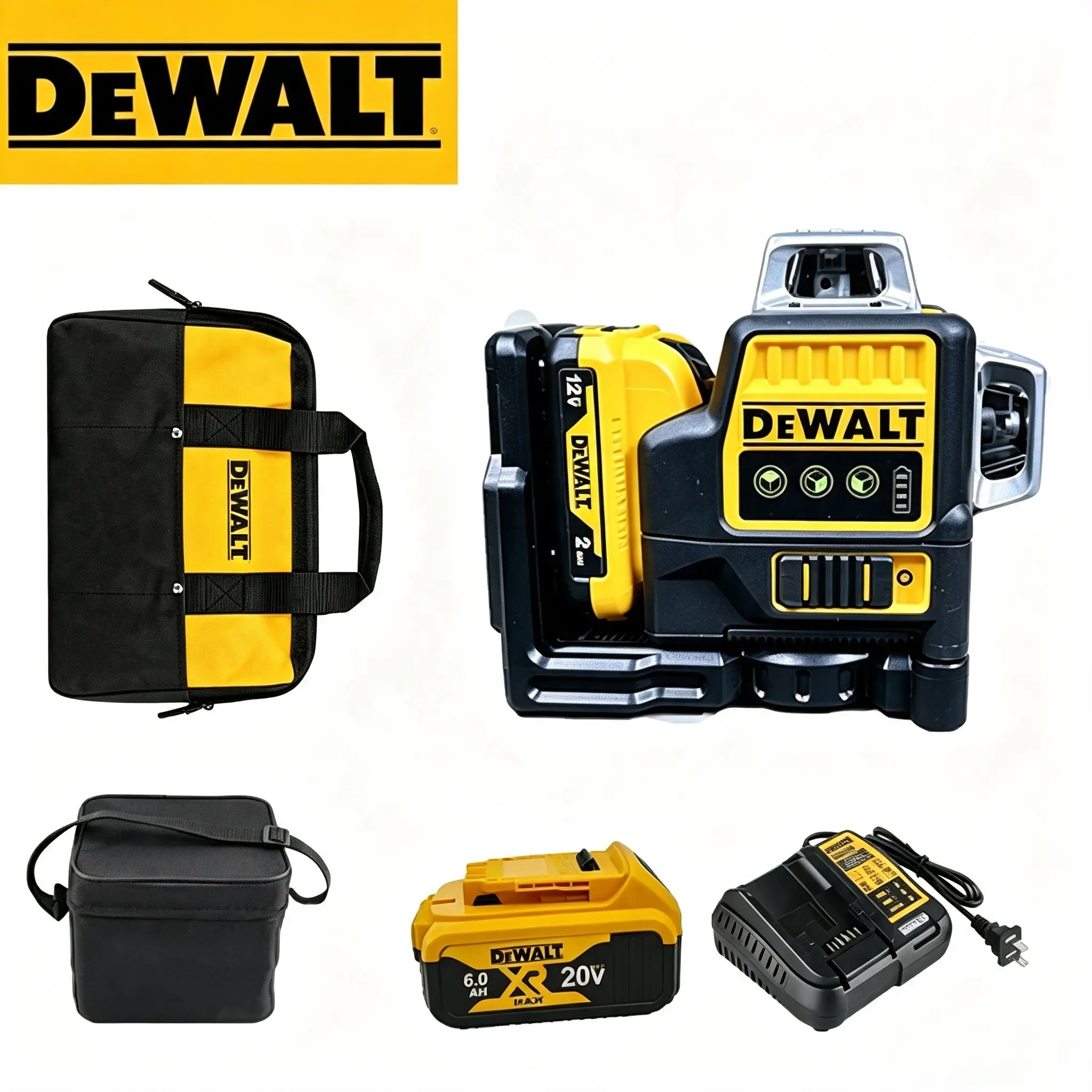 DEWALT DW089LG 3-Plane 360° Self-Leveling Laser Level, Professional Construction Tool for Contractors & Renovation Jobs size metric