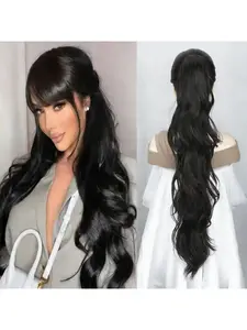 30-Inch Extra Long Wavy Hair Clip-In Tail, Synthetic Hair Extension for Women, Daily Wear, All Seasons, Perfect for Everyday Style