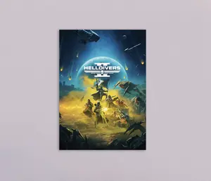 Epic Poster: "Helldivers II – United Against the Bugs" – A Bold Statement for Co-op Gaming Collectors, Perfect for Gaming Lounges and Fan Galleries