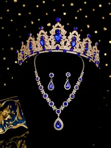 Luxury Crown & Necklace & Earrings Set, Elegant Bridal Jewelry Set, Fashion Accessories for Wedding Party, Bridal Party Formal Occasions, Fashionable Jewelry Set