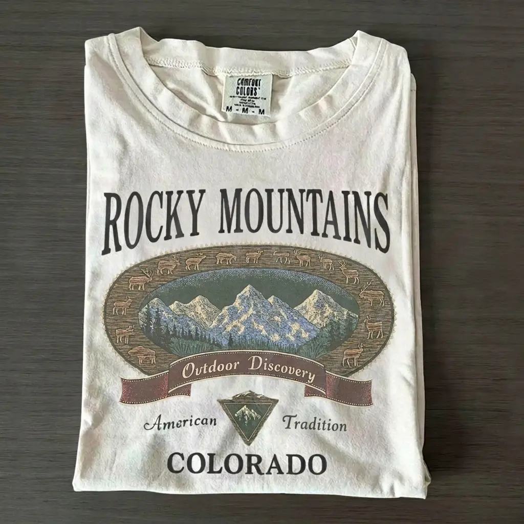 Comfort Colors Rocky Mountains Colorado Shirt, Vintage National Park Tee, Outdoor Adventure Shirt, Hiking Travel Graphic Tee
