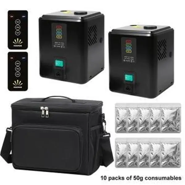 650W Cold Spark Machine Set (2 Units) - 3-5m Spark Range, DMX Remote Control Support, Lightweight Compact Design, 20-Second Overheat Protection, 10 Consumable Packs, Carrying Case - Ideal for Weddings, Celebrations