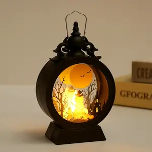 Halloween Retro Candle Portable Storm Lantern Does not apply