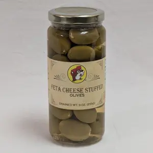 Buc-ee's Feta Cheese Stuffed Olives - Savory & Tangy Delight, Premium Green Olives with Creamy Feta, Gourmet Appetizer, Salads, Cocktails, Mediterranean Dishes - Flavor