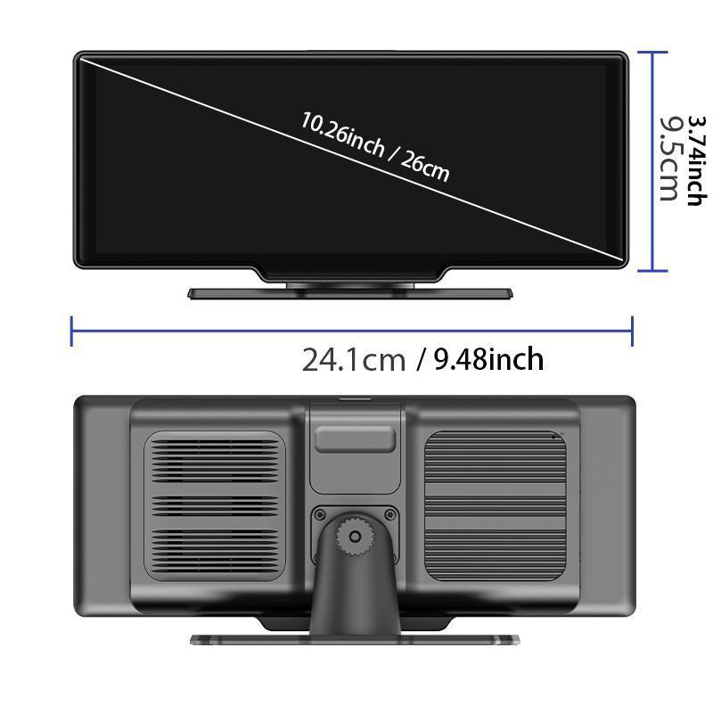 10.26 inch Carplay Screen for car with Netflix YouTube and Backup Camera for iPhone Android Auto Upgraded Wireless AI Video Entertainment BOX Built in Apps Voice Control GPS for iOS 10+ Android 11+