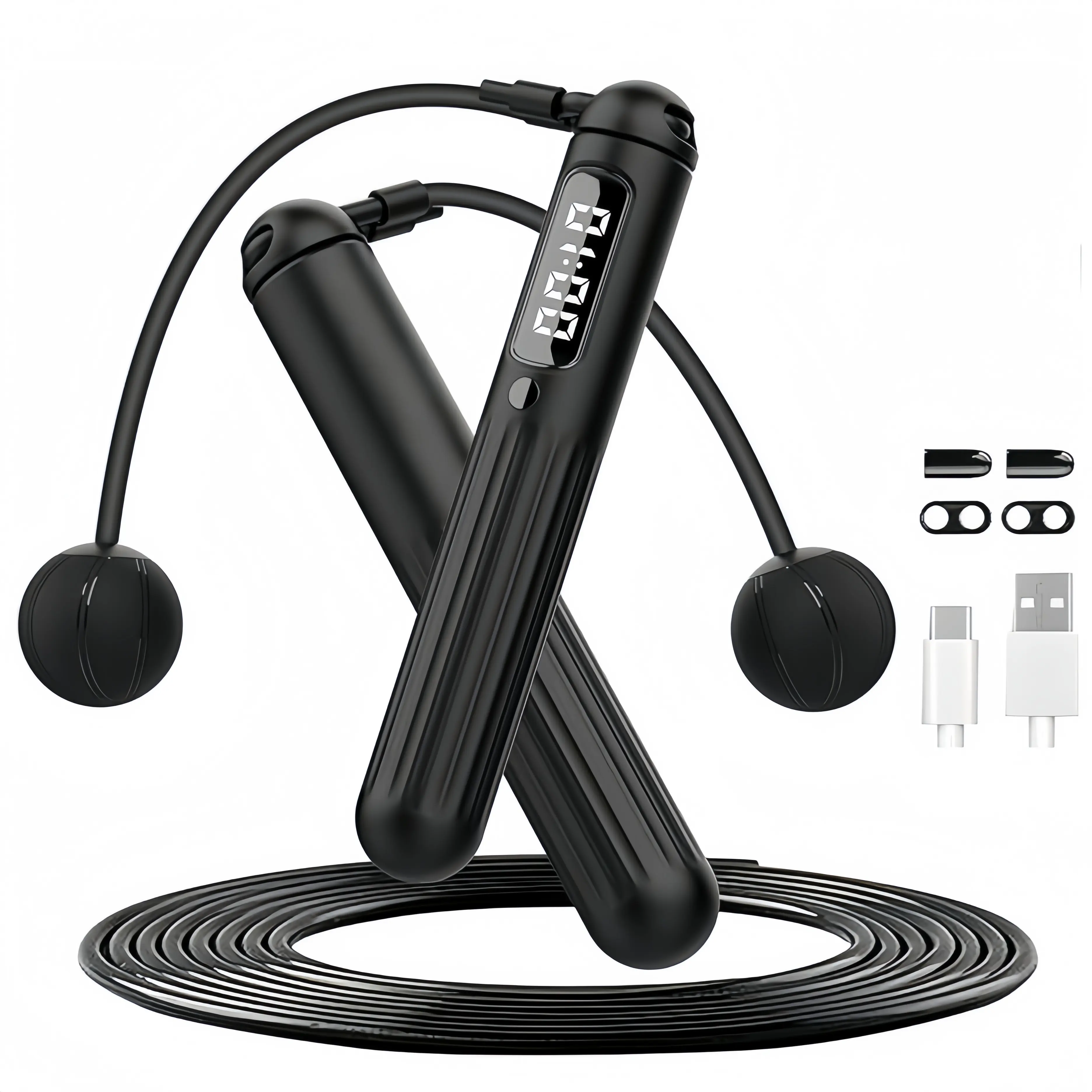 LMMAKE 1PC 2-in-1 Smart Jump Rope - Ropeless Skipping Rope with Counter, Adjustable for  in Home & Outdoor Spaces, Ropeless Skipping Ropes