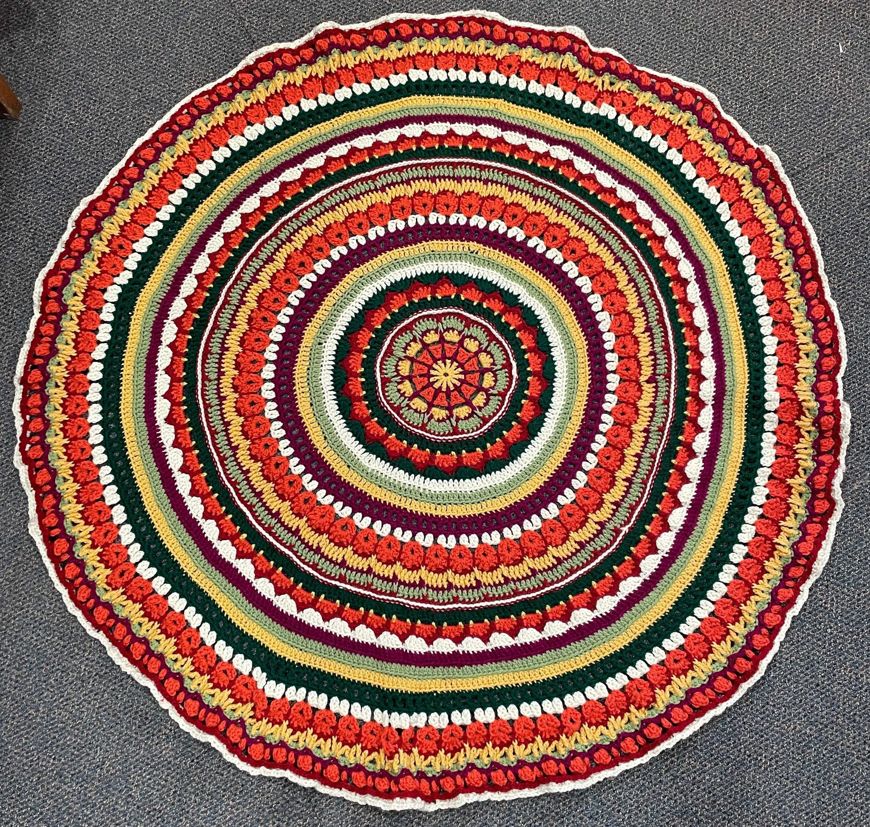 Autumn Mandala Crocheted Afghan