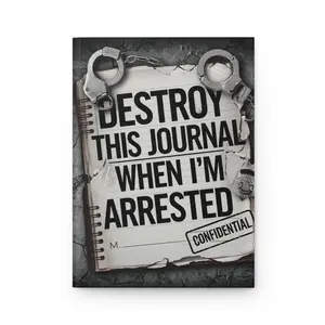 Confidential Crime Journal, Humorous Hardcover Journal, Unique Gift for Writers, Funny Journal for Observations, Arrested-themed Diary
