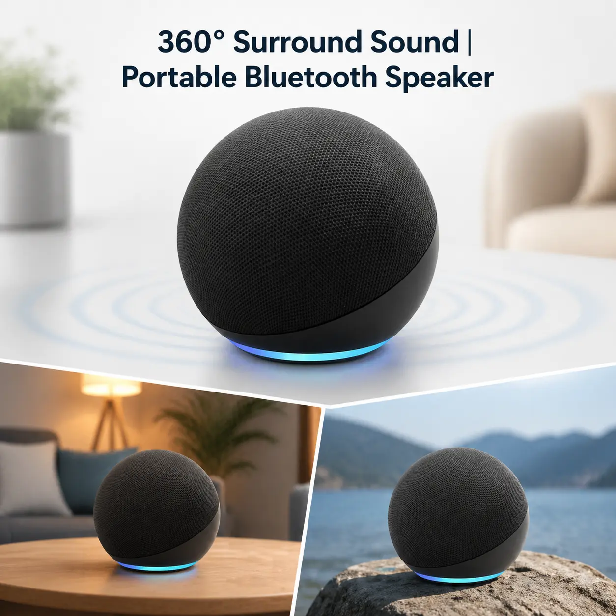 Wireless Bluetooth Nest Mini Speaker  Small  Speaker Outdoor   Generation Mini RGB Speaker Home Subwoofer Spherical
