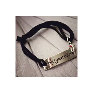 Inspirational Stamped Steel and Leather Bracelets