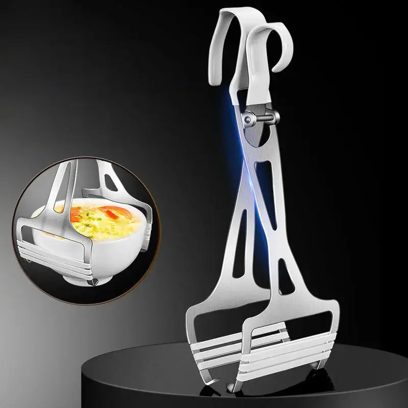 Premium Stainless Steel Bowl Grabber Tool for Easy Serving and Handling of Food in Bowls and Bowls