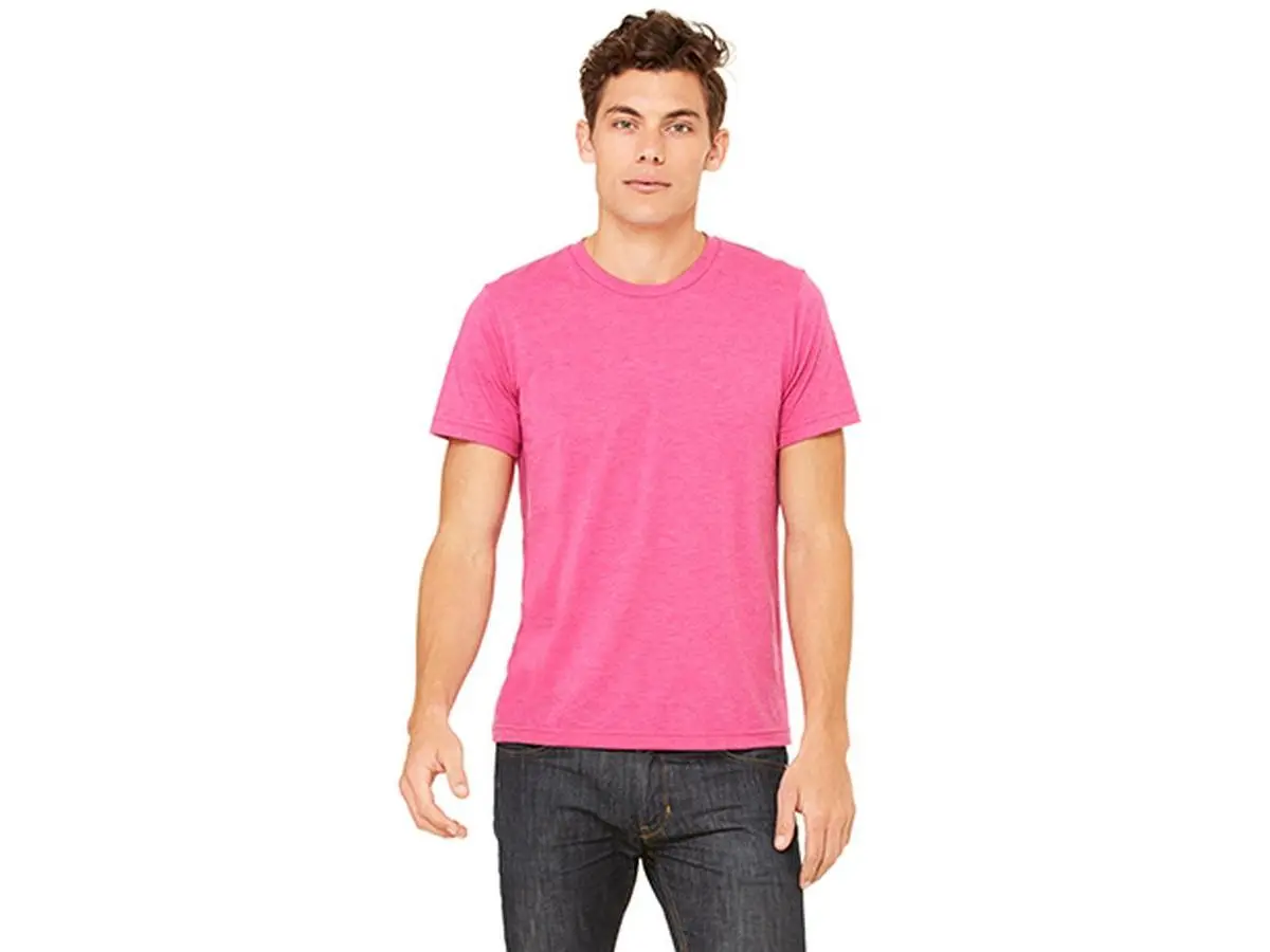 Bella 3413 Unisex Triblend Short Sleeve Tee - Berry Triblend- Small, Fabric, Shortsleeve, Plain, Cotton, Round Neck, Soft, Top, Tshirt, Streetwear, Menswear, Crew Neck, Retail Fit, Side Seams, Unisex Sizing, Casual, Rayon, T-Shirt, Casual Wear