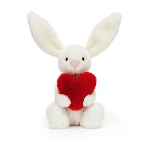 Jellycat Bashful Bunny Plush with Red Heart – Ultra Soft Bunny Stuffed Animal, Sweet Gift for Kids, Babies & Valentine’s Day, Includes Jellycat Gift Bag