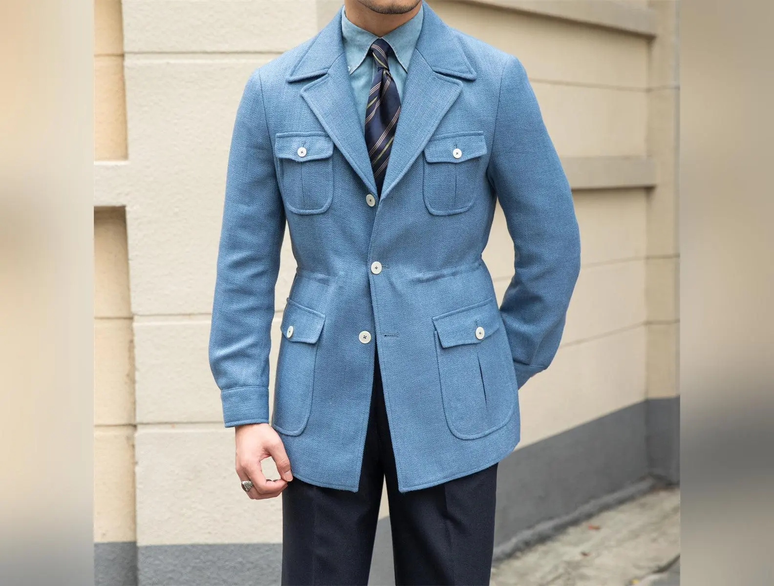 Vintage Cotton Linen Slim-fit Cargo Jacket