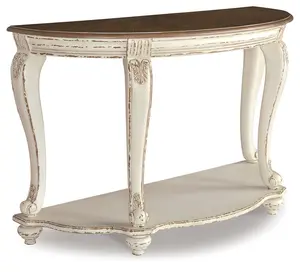 Realyn - Sofa Table - White / Brown