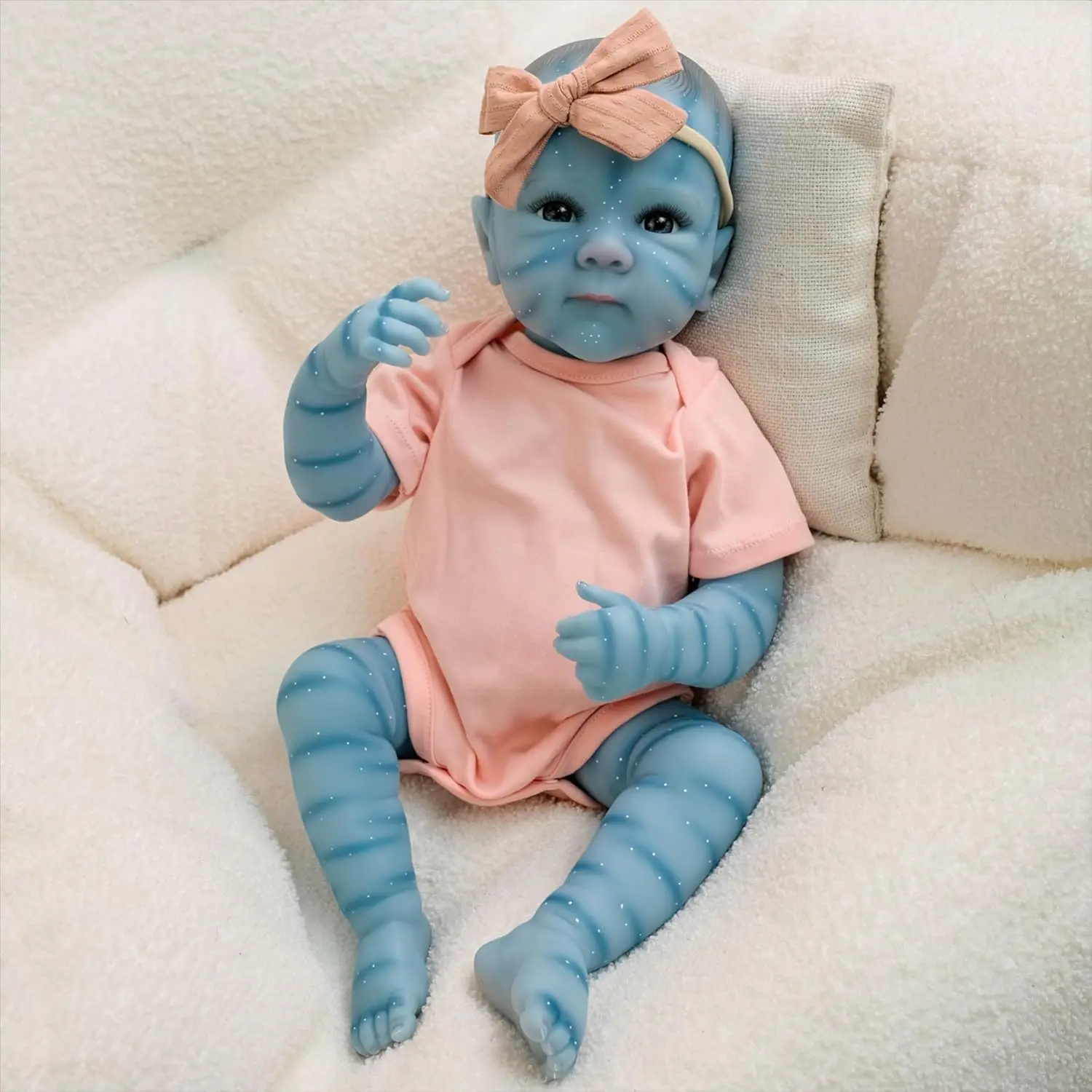 NPK Lifelike Newborn Reborn Baby Doll Realistic Newborn Dolls, Imported Soft Silicone, Visible Veins, Hand-Painted Hair, Soft Cloth Body, Waterproof, Glow-in-the-Dark Avatar, Cuddly Kids' Gift, Soft Cuddly Gift