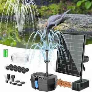 POPOSOAP 8W Solar Pond Filter with 3600mAh Battery, Multi-Layer Filtration System Solar Water Pump Kit for Koi Pond Garden