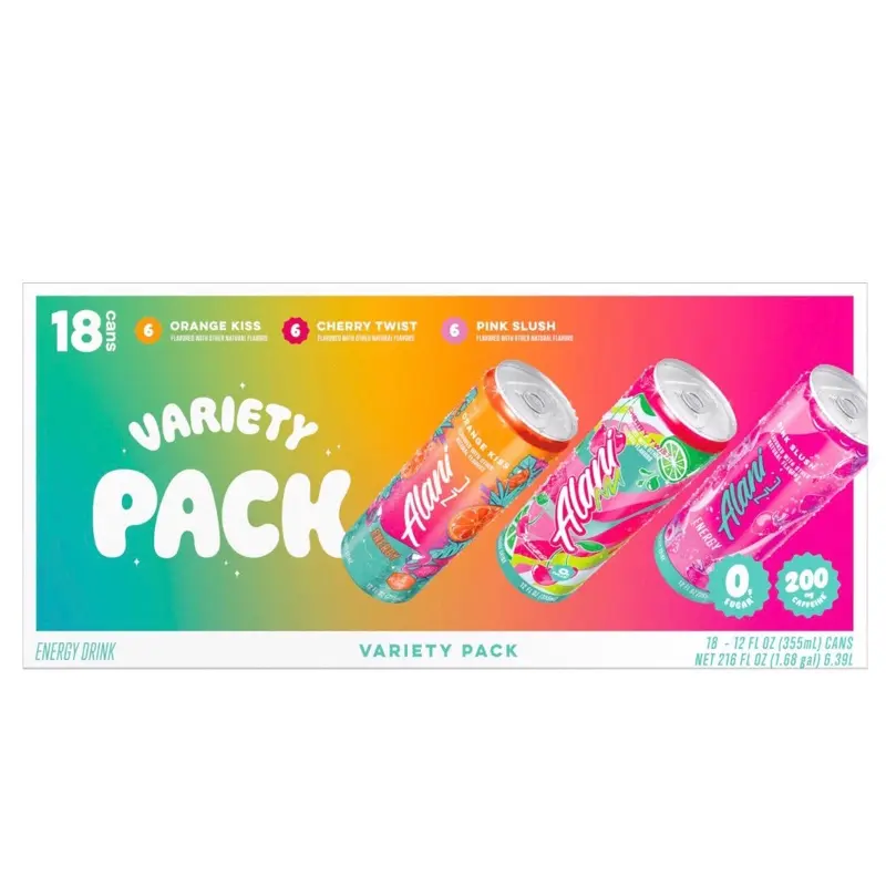 Alani Nu Energy Drink Variety Pack, 12 fl oz Cans, 18-Pack Sport Beverage