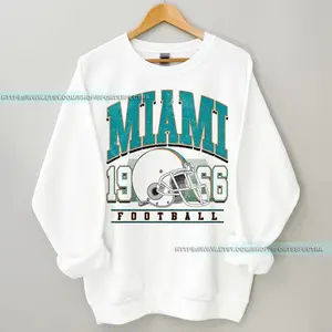 Miami Football Vintage Sweatshirt T-Shirt, Retro Miami Football Crewneck, Miami Dolphin Football TShirt,Dolphin Football Gift FML20, Birthday Gifts, Gifts For Him, Collaborative Shirt, Unisex Cotton Shirt - Soft& Comfortable, Gift For Fan, Casual Tee