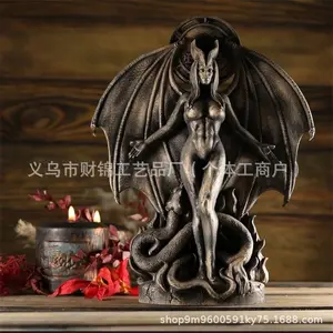 Lilith Inanna Gothic Statue Resin Figurine Dark Altar Centerpiece Halloween Home Decor Occult Symbolism 20cm Unique Gift