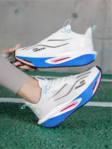 FAYWELLME Women's & Men's Carbon Fiber Racing Sneakers, Fashionable Running Shoes - Lightweight Breathable All-Terrain Traction, Cushioned Sole, Gym/Training/Casual Running Shoes, Low-Top Athletic Footwear for Marathon & Casual Attire