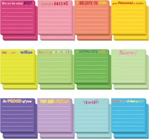Inspirational Sticky Notes 24pcs Teacher Sticky Pads Teacher Appreciation Gift Positive Sticky Notes with Motivitational Quotes Paper Notes Memo Pads for Office Supplies School Stastionery, Thank You Gift for Student Teacher, Messages, Notebooks