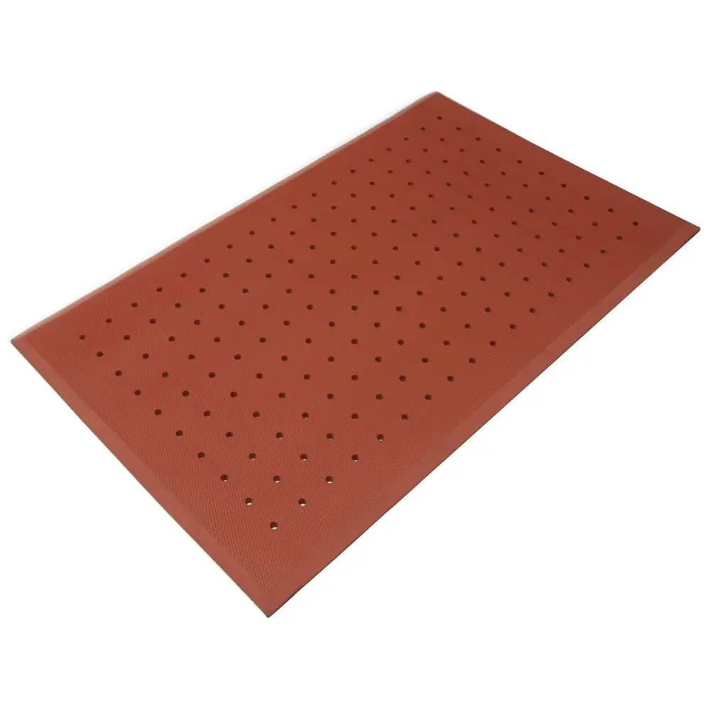 Rubber-Cal "Soft Cloud Drainage" Anti-Fatigue Matting - 3/4" thick - Red Mats with Holes