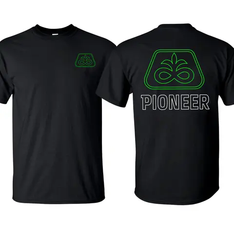 Pioneer Seed Men's T-shirt Tractor Agriculture Cotton Short Sleeve T-Shirt 100% Ultra Cotton Made in USA