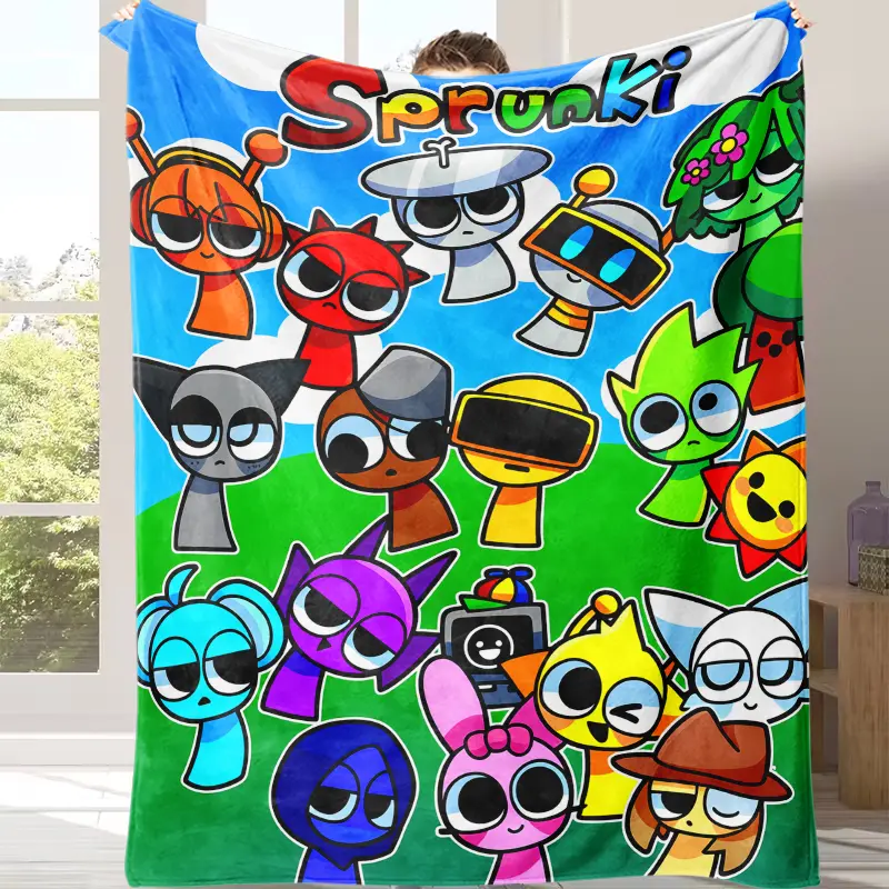 Sprunki Blanket Super Soft Cozy Throw Blankets Suitable for use in offices, sofas, and travel settings, etc.Suitable for all four seasons cozy flannel blanket A gift suitable for fans, friends and children