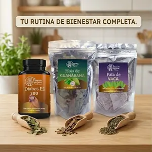 Forever Natural Botanics Diabet-ES 300 90 Capsules Hoja de Guanabana Organica & 24 Pata de Vaca Tea Bags Dietary Supplement