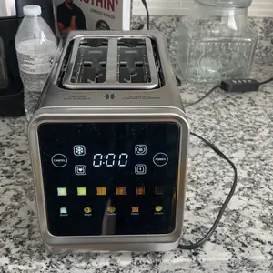 2-Slice Stainless Steel Touch Screen Toaster - 900W, 120V, Digital Timer, 6 Bread Type Presets, 6 Shade Settings, Extra Wide Bagel-Ready Slots, Cancel & Defrost Mode, Sleek Design, Home Kitchen Appliance