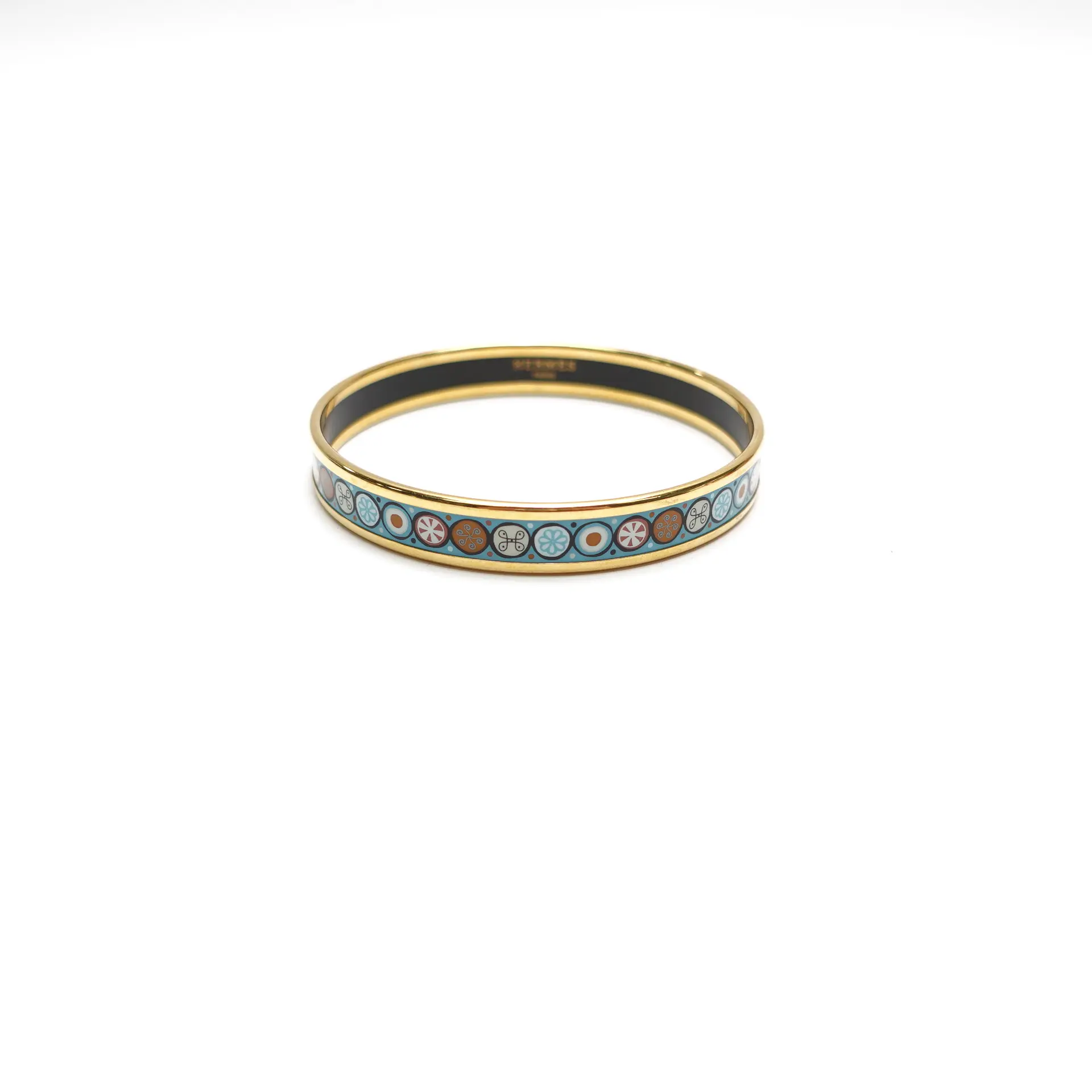 Pre-owned Hermes Uni Bracelet Blue&Gold Metal Bracelet T10456323