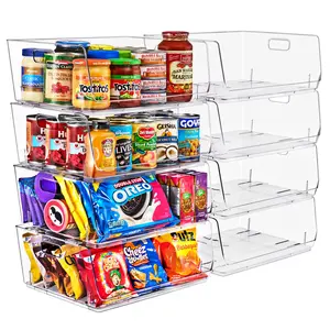 Sorbus Clear Acrylic Stackable Storage Bins - Open Front Design for Kitchen and Pantry Organization Boxes Household Container Organiser