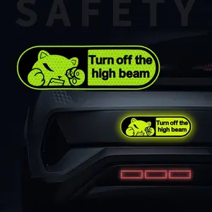 1PC For Car Rear/Doors, Driver Notebooks Cute warning reminder element decor Make each use full of eye-catching reminder vibe, Angry kitten expression + reflective slogan details fixed on items