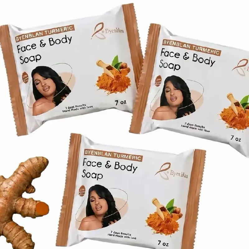 3  Pieces Byenblan Turmeric soaps 7oz Brighten , 7 Days Result