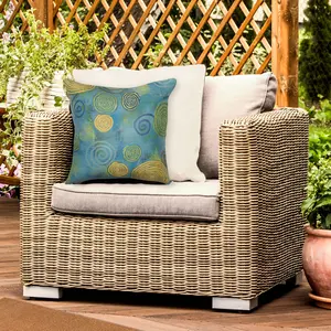 Lush Decor VISIONS III Indoor/Outdoor Handmade Pillow - Contemporary Graphic Casual Accent  (Graffiti Swirl)