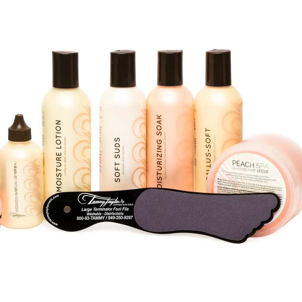 Tammy Taylor Manicure & Pedicure Kit | Professional Peach Spa Set | All-In-One Nail & Skin Care Gift Basket