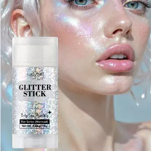 Luxfume Glitter Stick Star Series 6 Christmas Colors Waterproof Face Body Hair Sparkle 19g Instant Festive Glow Long Lasting Safe for Sensitive Skin Stocking Stuffer Gift