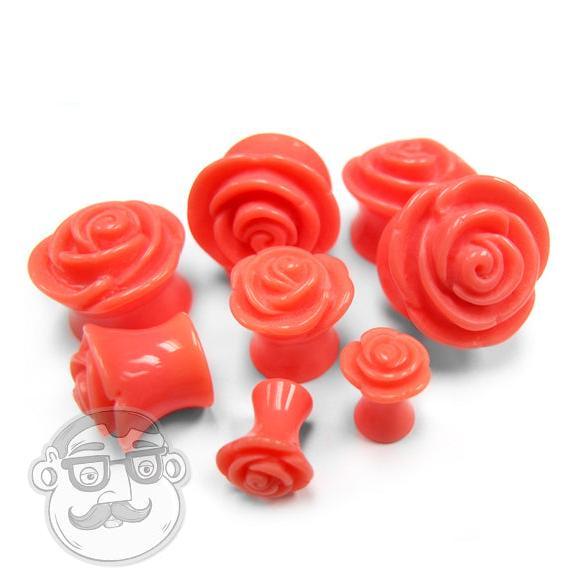 Coral Rosebud Flower Plugs