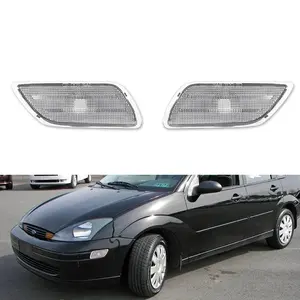 2PCS Euro Style Clear Lens Front Side Marker lamps Lights For 2000 2001 2002 2003 2004 Ford Focus,Replace OEM 2S4Z 15A201AA 2S4Z 15A201AB, FO2550134 FO2551134