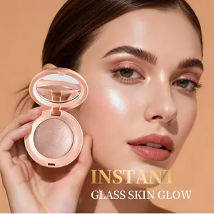 Velvet Highlighter Powder Natural Brightening Contour Face Body Illuminator Dual-Use Fine Glitter Ginger Shadow Powder