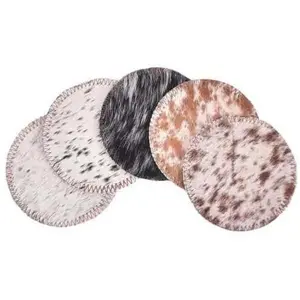 Salt and Pepper Cowhide Coaster -Sold individually