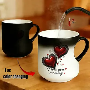 Magic Color-Changing Cup, Mom's Special Heart Mug, Love Mom Design, Thermosensitive Ceramic, 330ML, Mother's Day & Birthday Gift